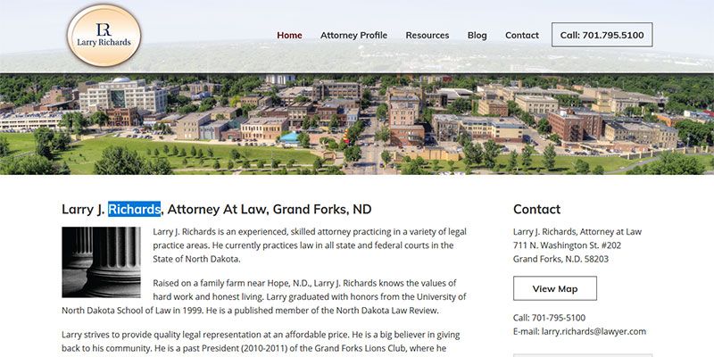 Larry J. Richards attorney website.