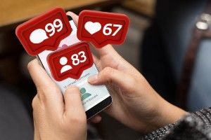 Lawyer Practicing Social Media Marketing For Lawyers On Phone.